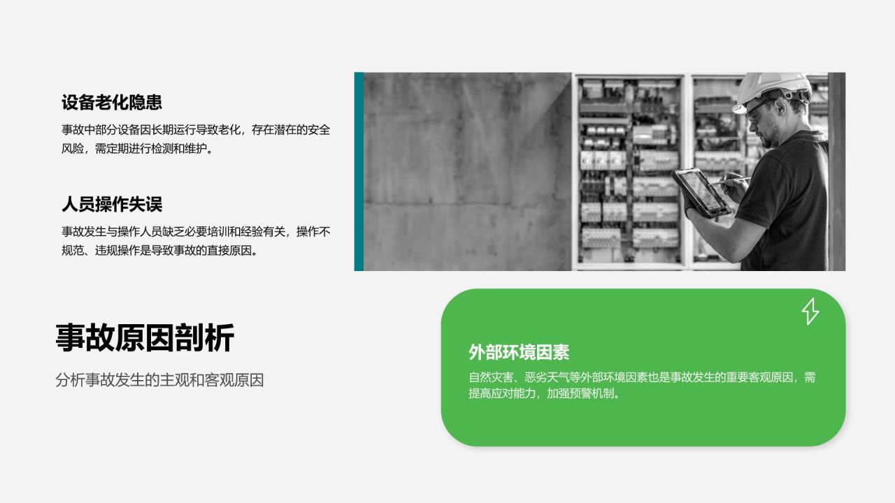 绿色商务风能源电力行业年度安全生产总结PPT模板