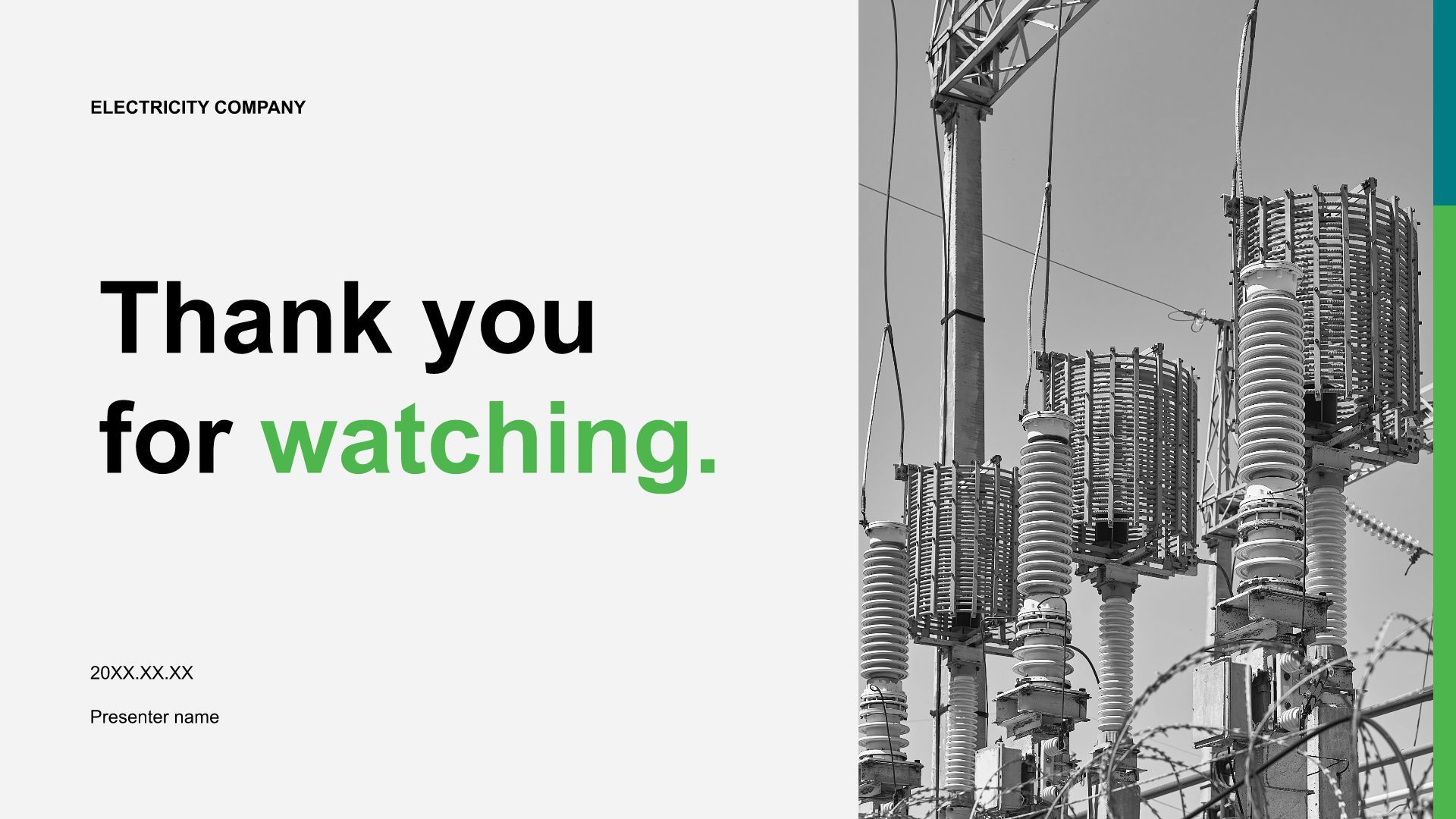 绿色商务风能源电力行业年度安全生产总结PPT模板