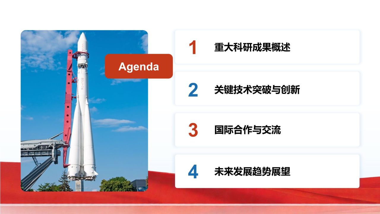 红色党政风航空航天行业年度科研成果展示PPT模板