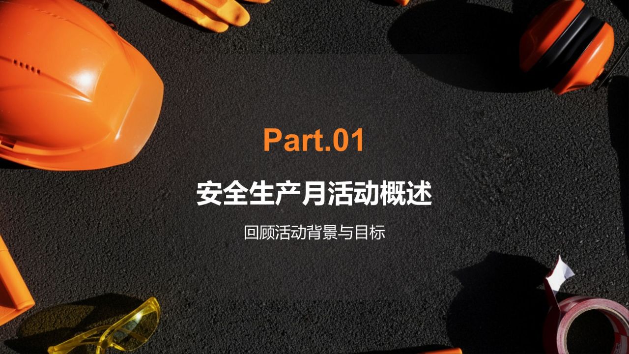 橙色商务风安全生产月活动总结与整改措施汇报PPT模板