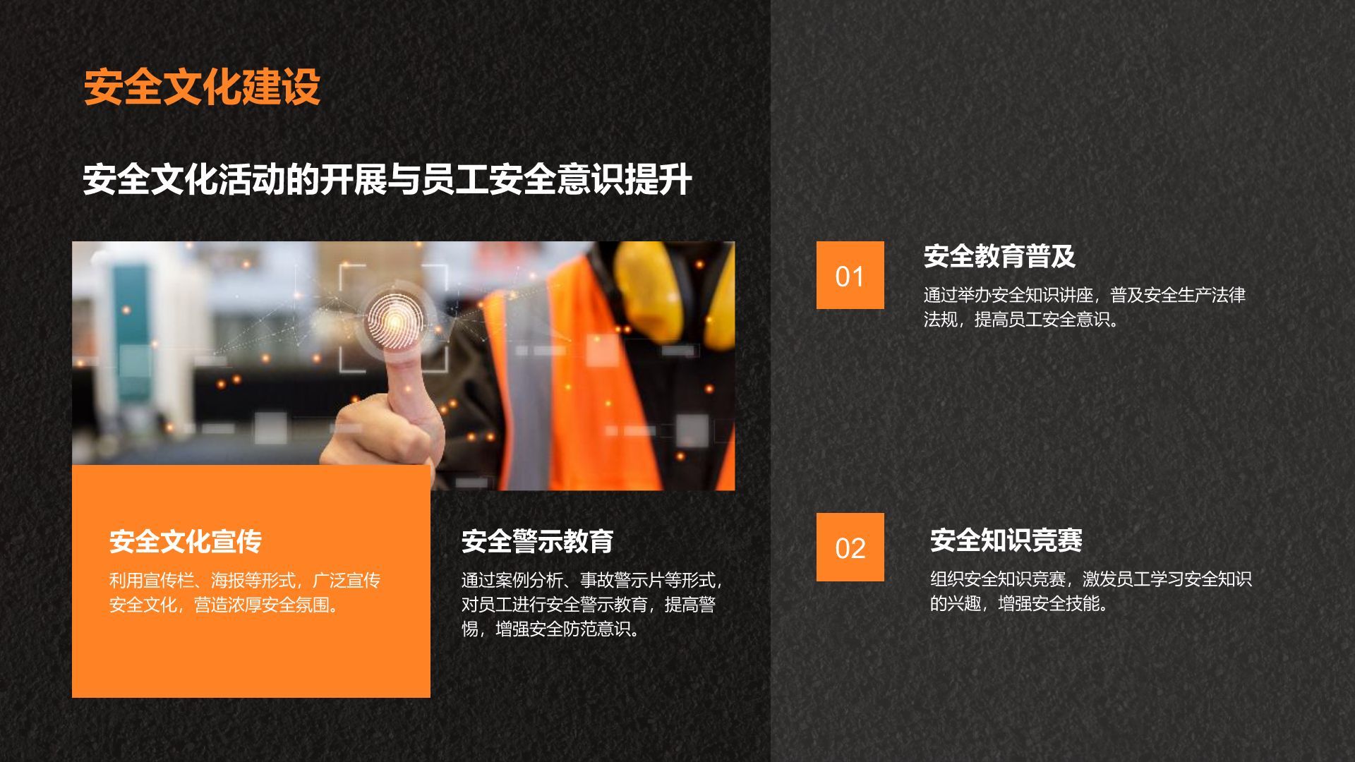 橙色商务风安全生产月活动总结与整改措施汇报PPT模板