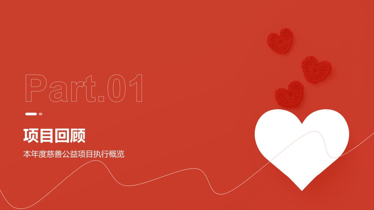 红色商务风公益慈善行业年度项目执行总结PPT模板