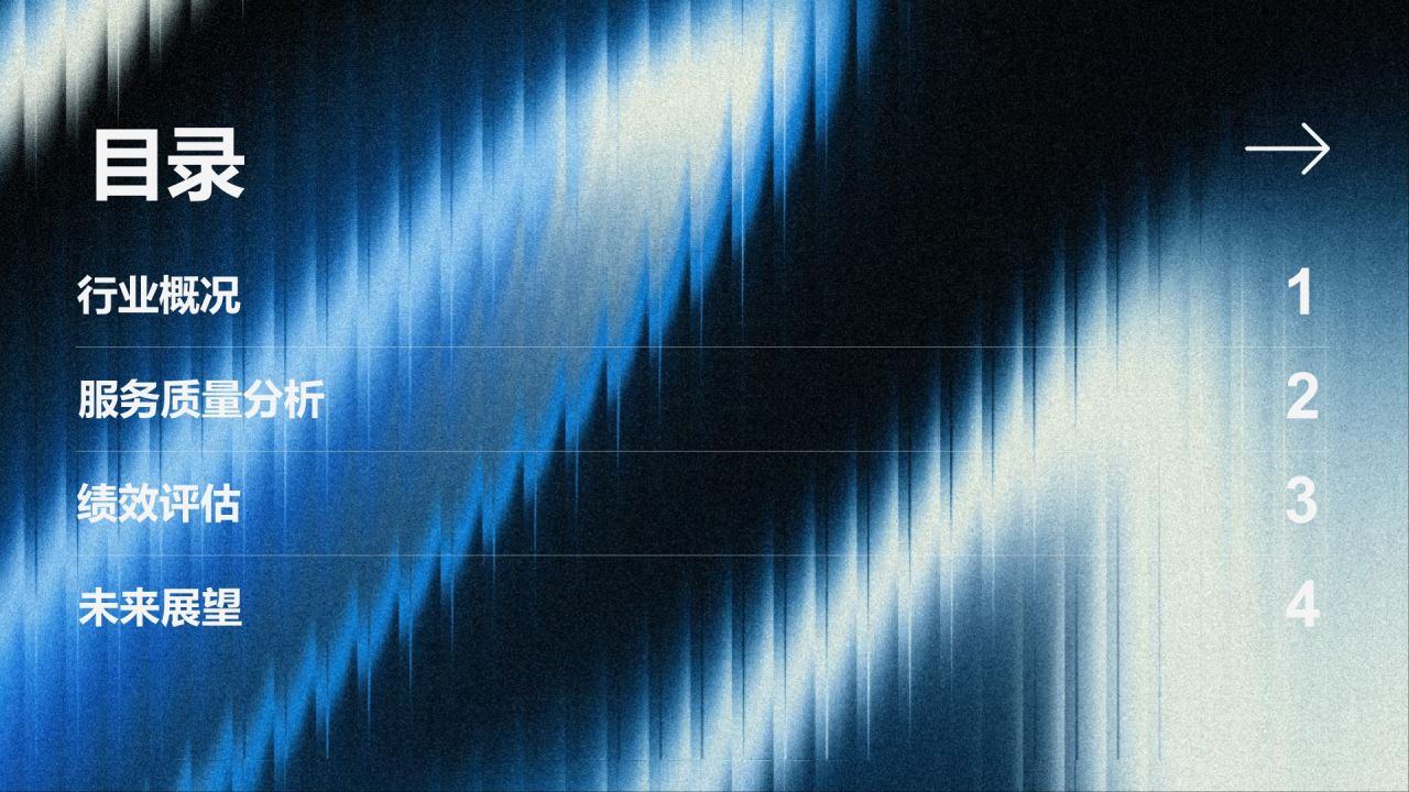蓝色商务风通信行业年度服务质量与绩效汇报PPT模板