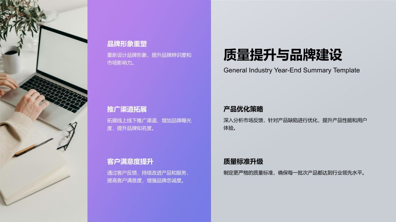 蓝色3D风通用行业年终总结PPT模板