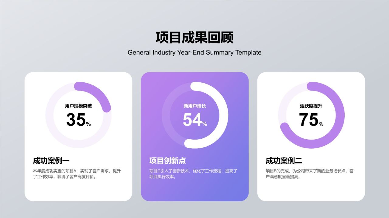 蓝色3D风通用行业年终总结PPT模板
