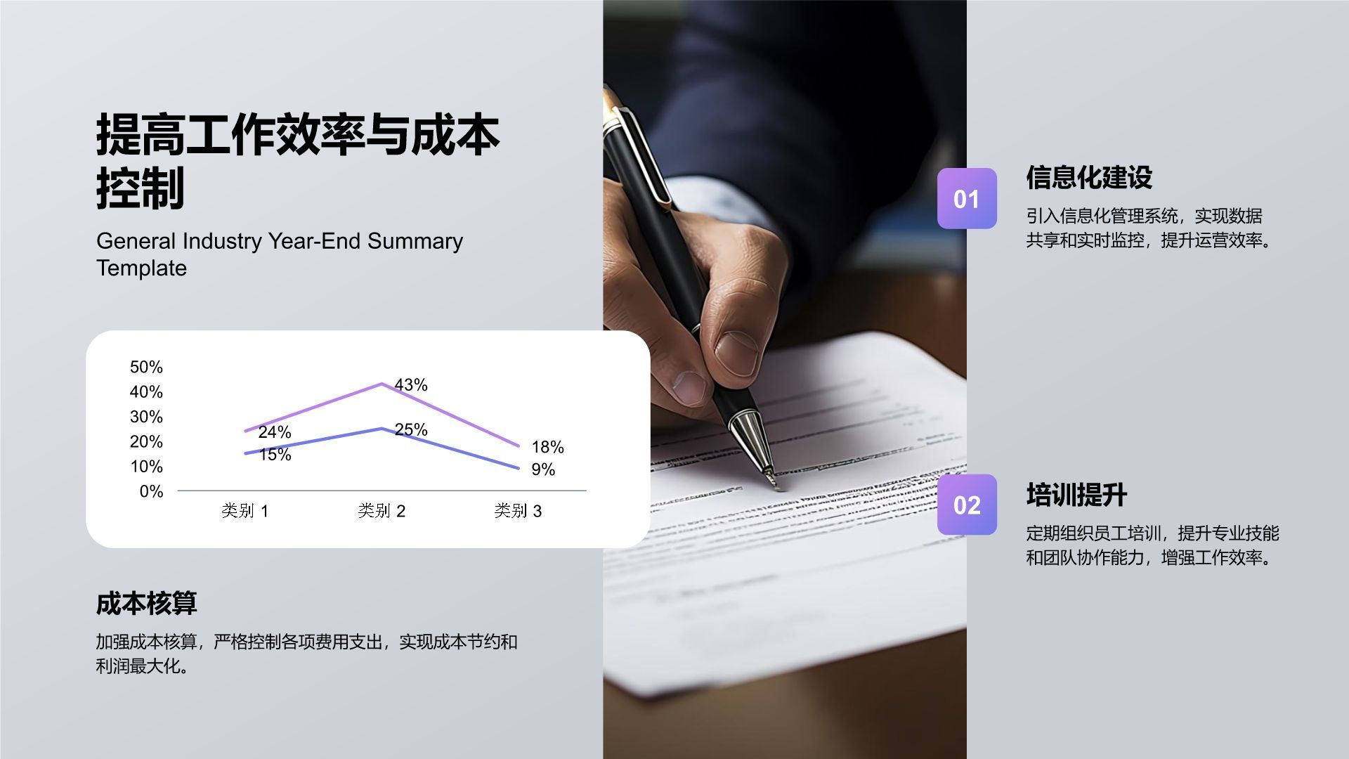 蓝色3D风通用行业年终总结PPT模板