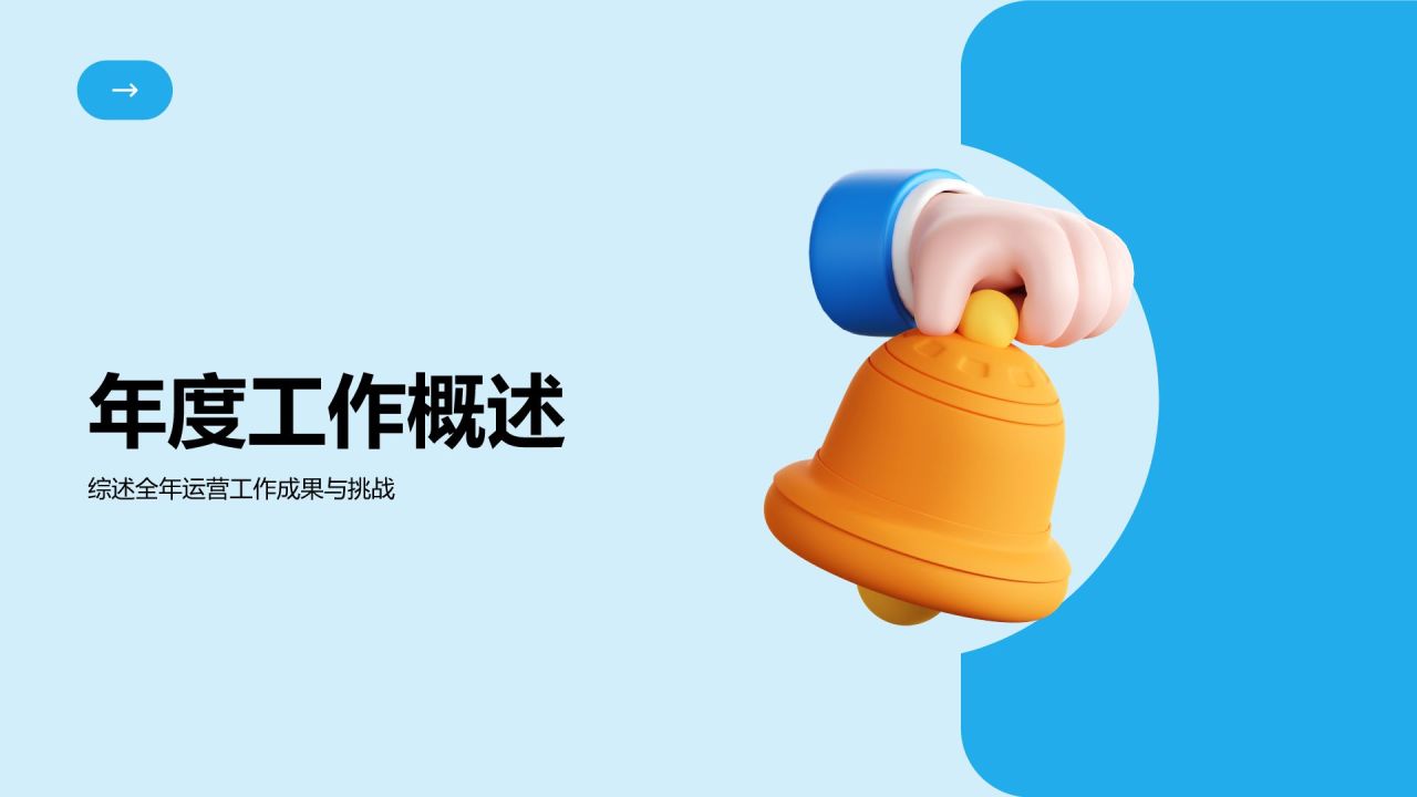 蓝色3D风运营部年终工作总结汇报PPT模板