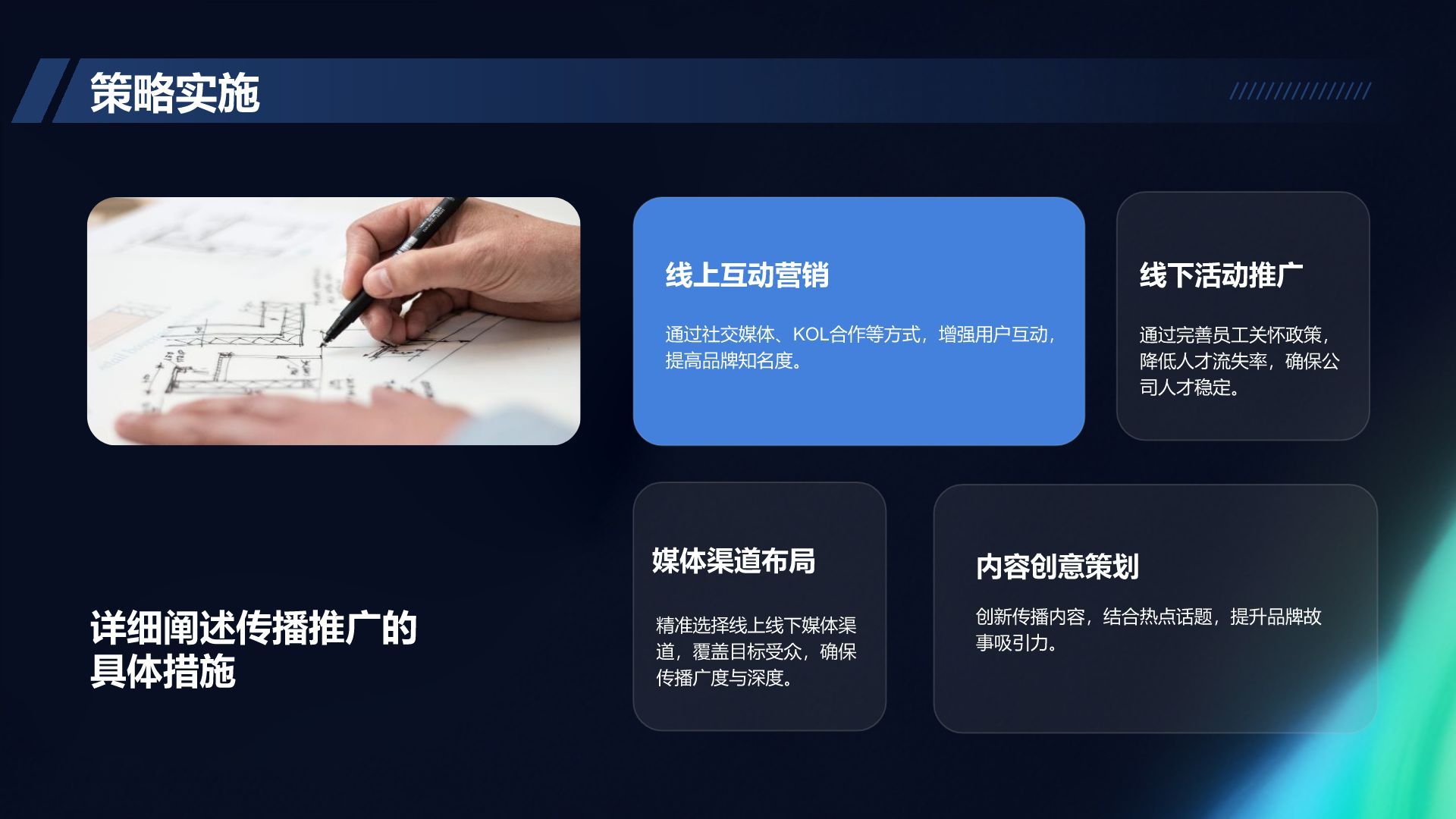 蓝色简约风品牌部年度传播推广成果总结报告PPT模板