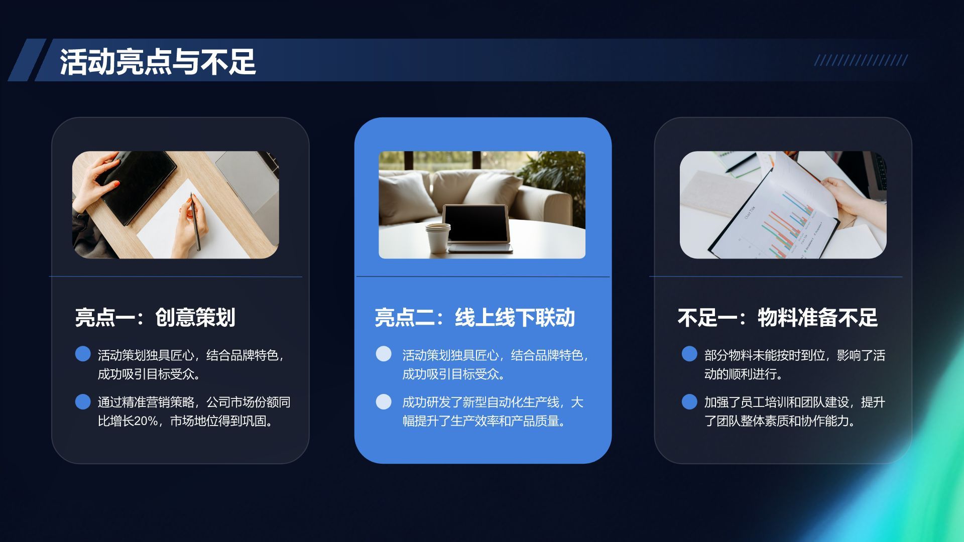 蓝色简约风品牌部年度传播推广成果总结报告PPT模板