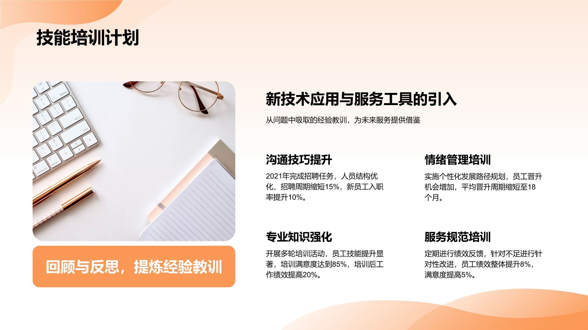 橙色3D风客服部年终服务质量与满意度汇报PPT模板