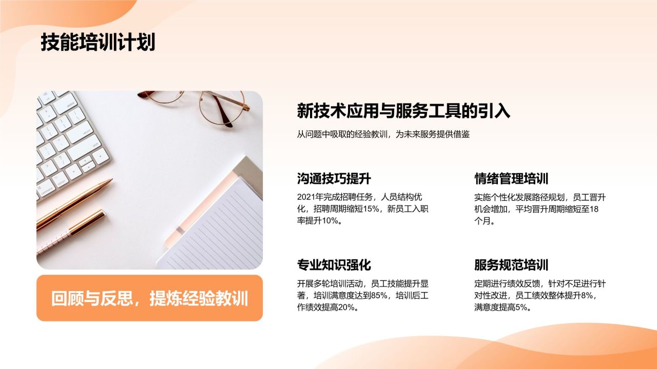 橙色3D风客服部年终服务质量与满意度汇报PPT模板