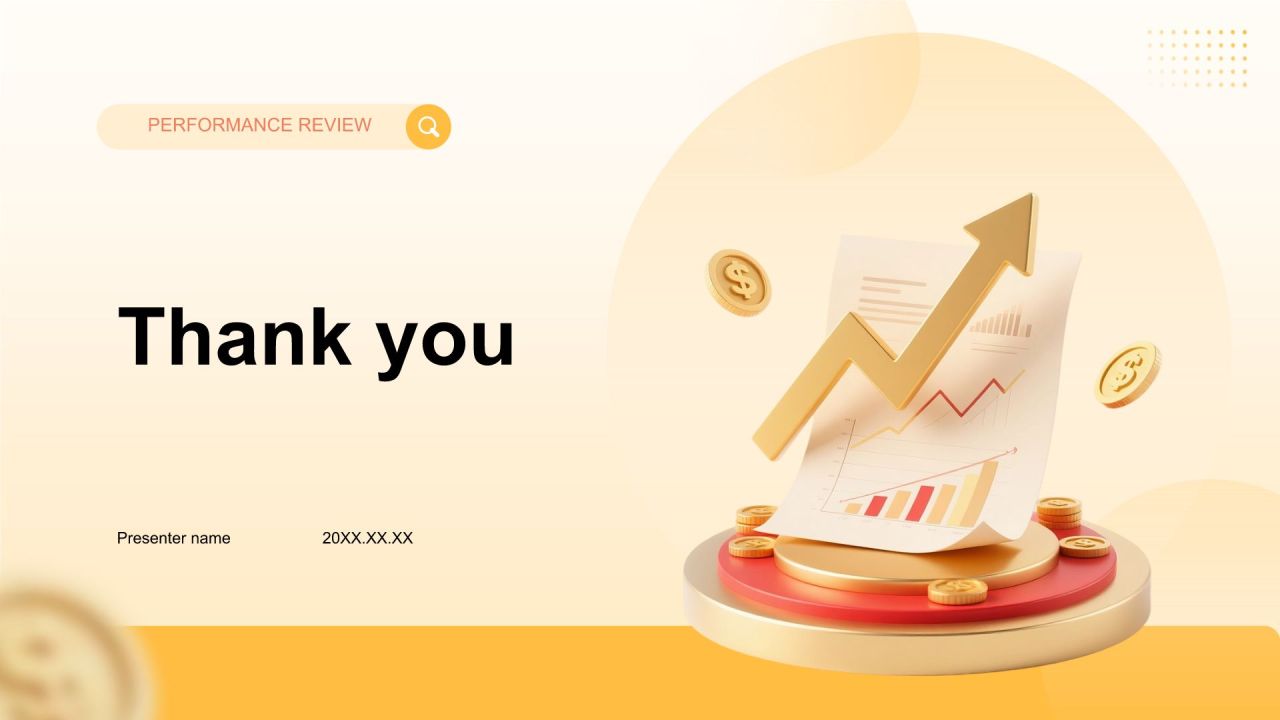 橙色3D风销售部年度目标完成与增长汇报PPT模板