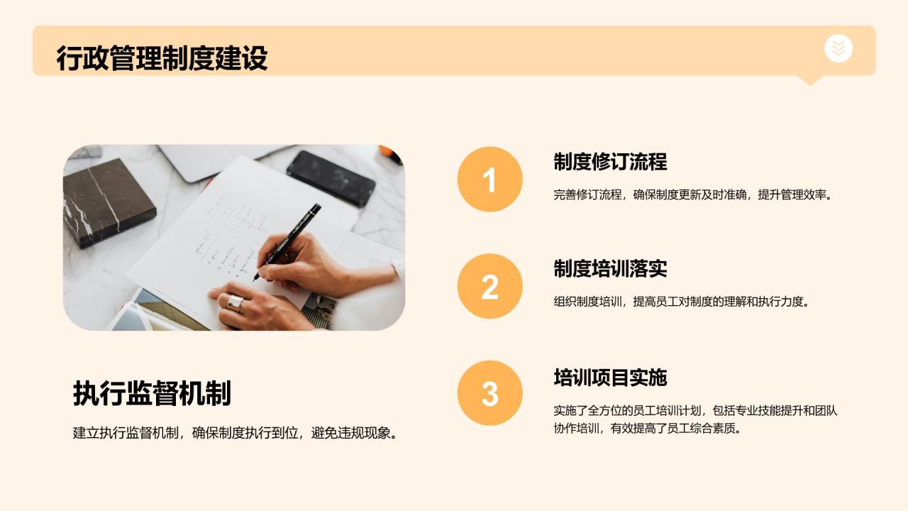 橙色商务风行政部年度工作总结与服务改进汇报PPT模板