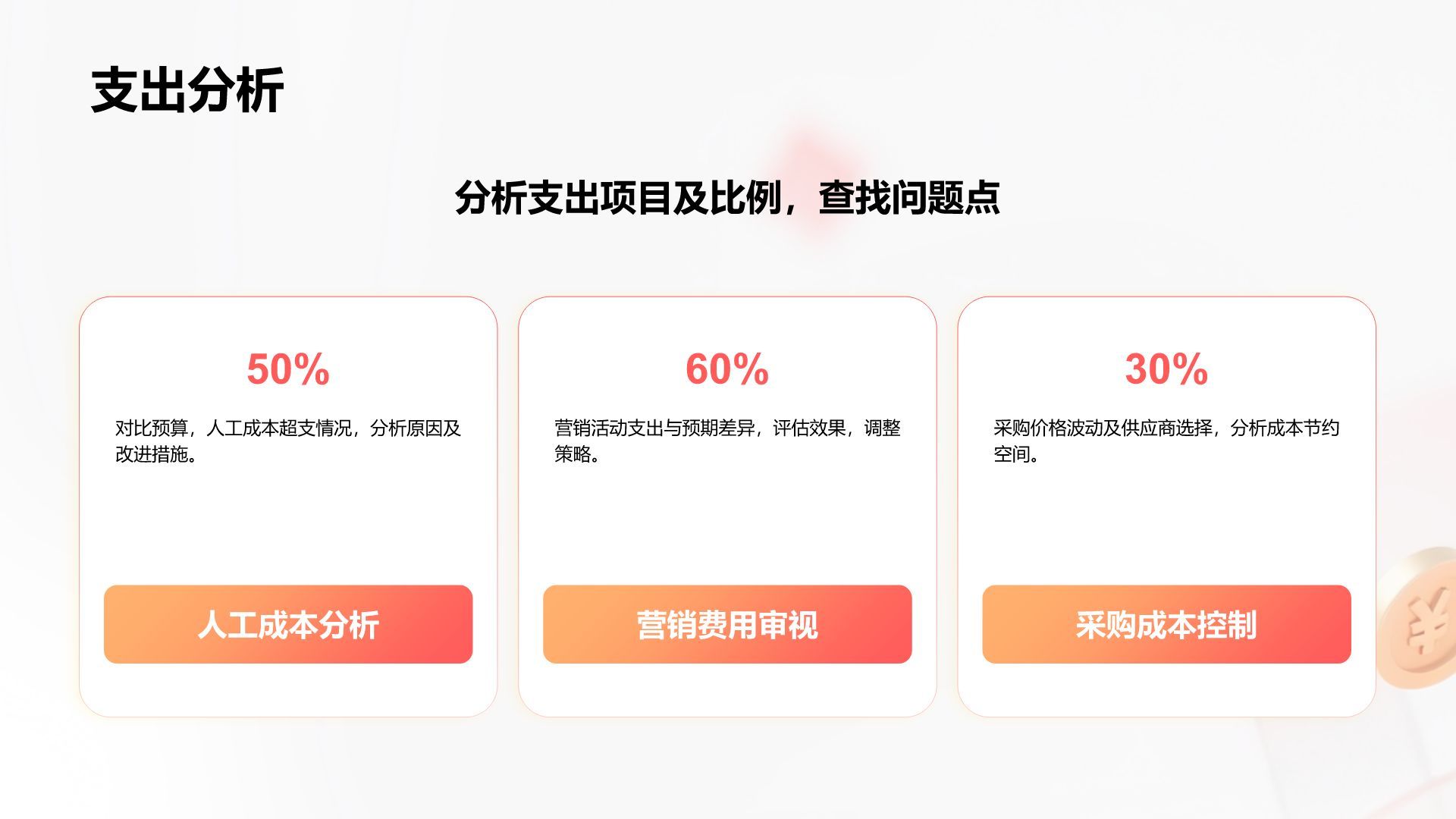 红色3D风财务部年度收支分析与预算汇报PPT模板