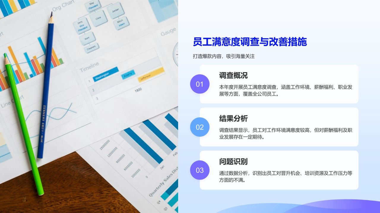 蓝色3D风人力资源部年终绩效与招聘总结PPT模板