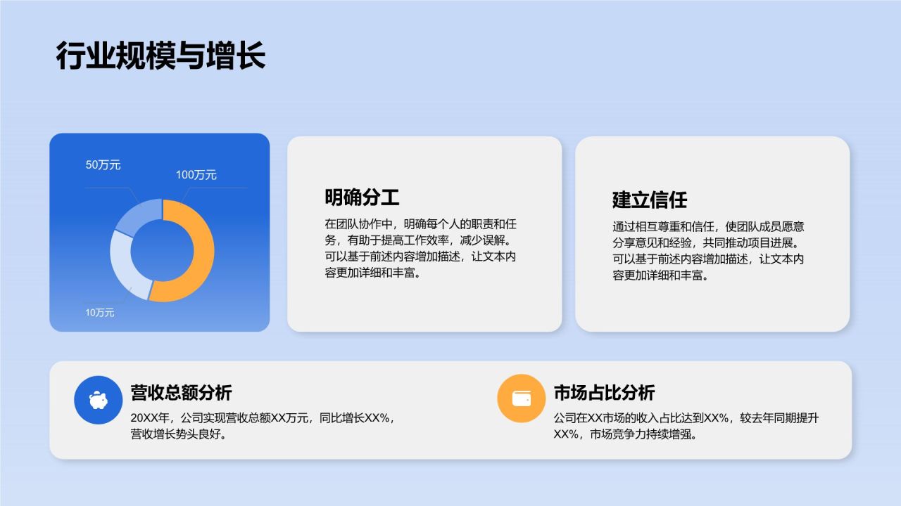 蓝色3D风教育培训行业年度教学成果汇报PPT模板