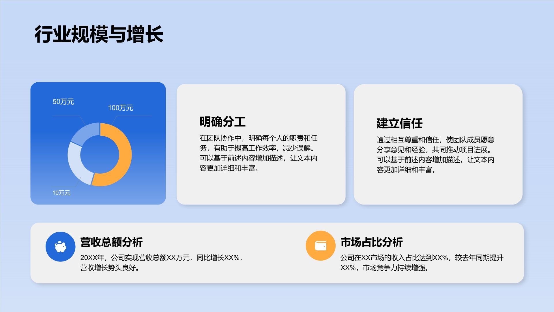 蓝色3D风教育培训行业年度教学成果汇报PPT模板