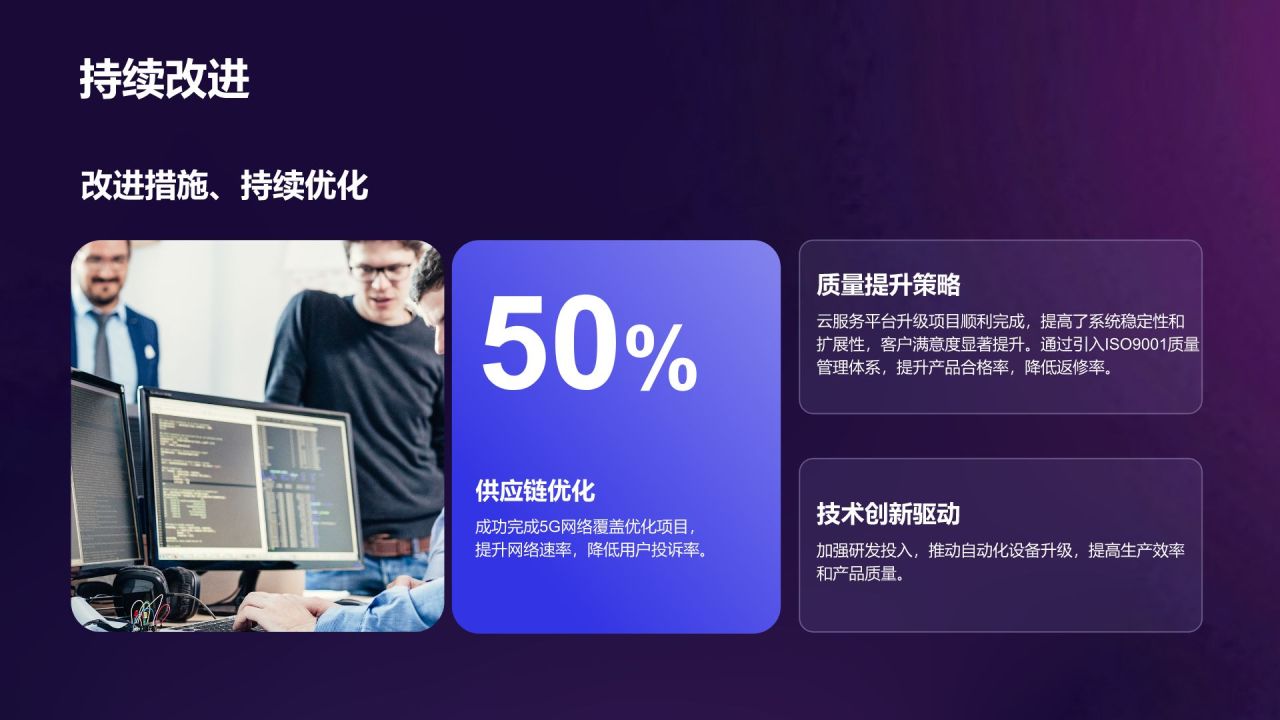 蓝色3D风制造业年度生产经营总结报告PPT模板