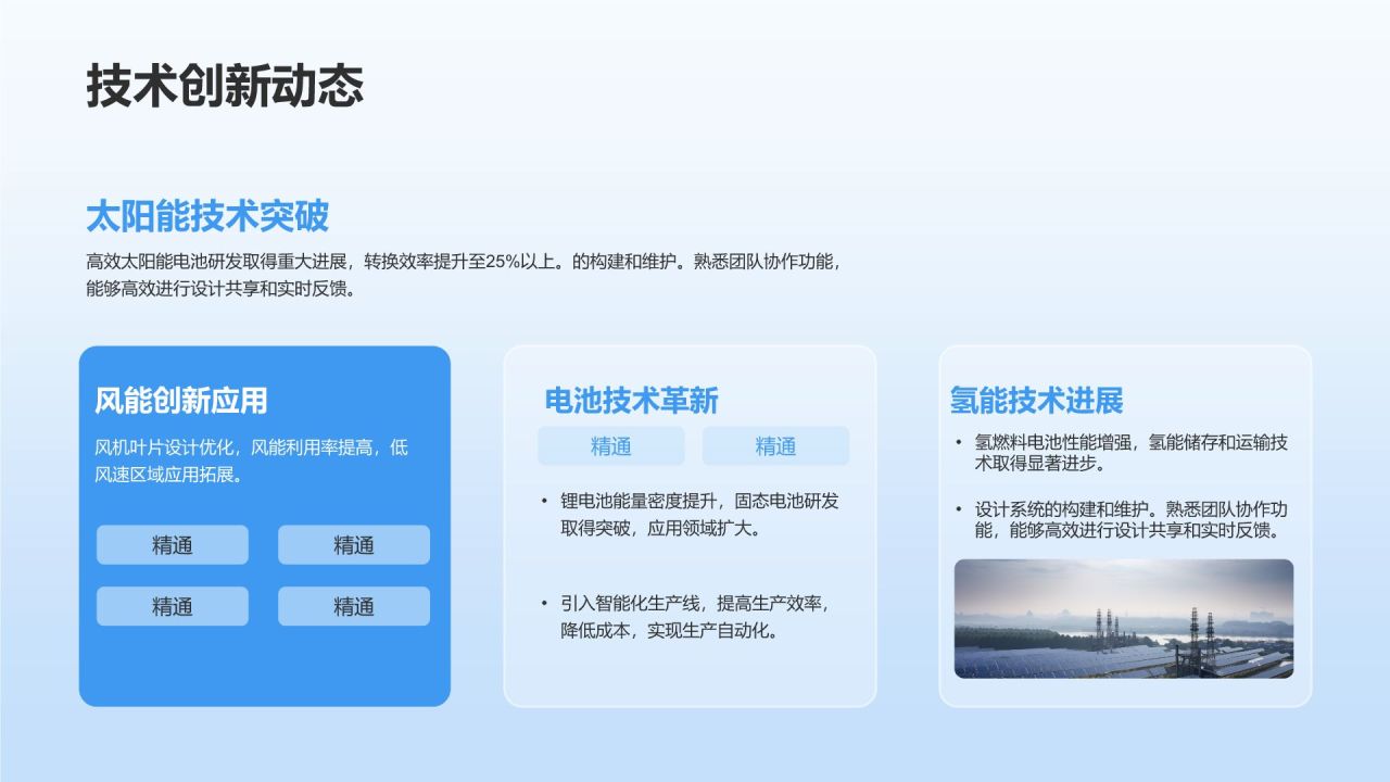 蓝色商务风新能源行业年终总结汇报PPTPPT模板