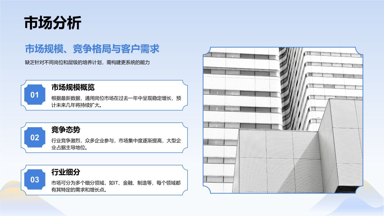 蓝色插画风通用岗位年终总结PPT模板PPT模板