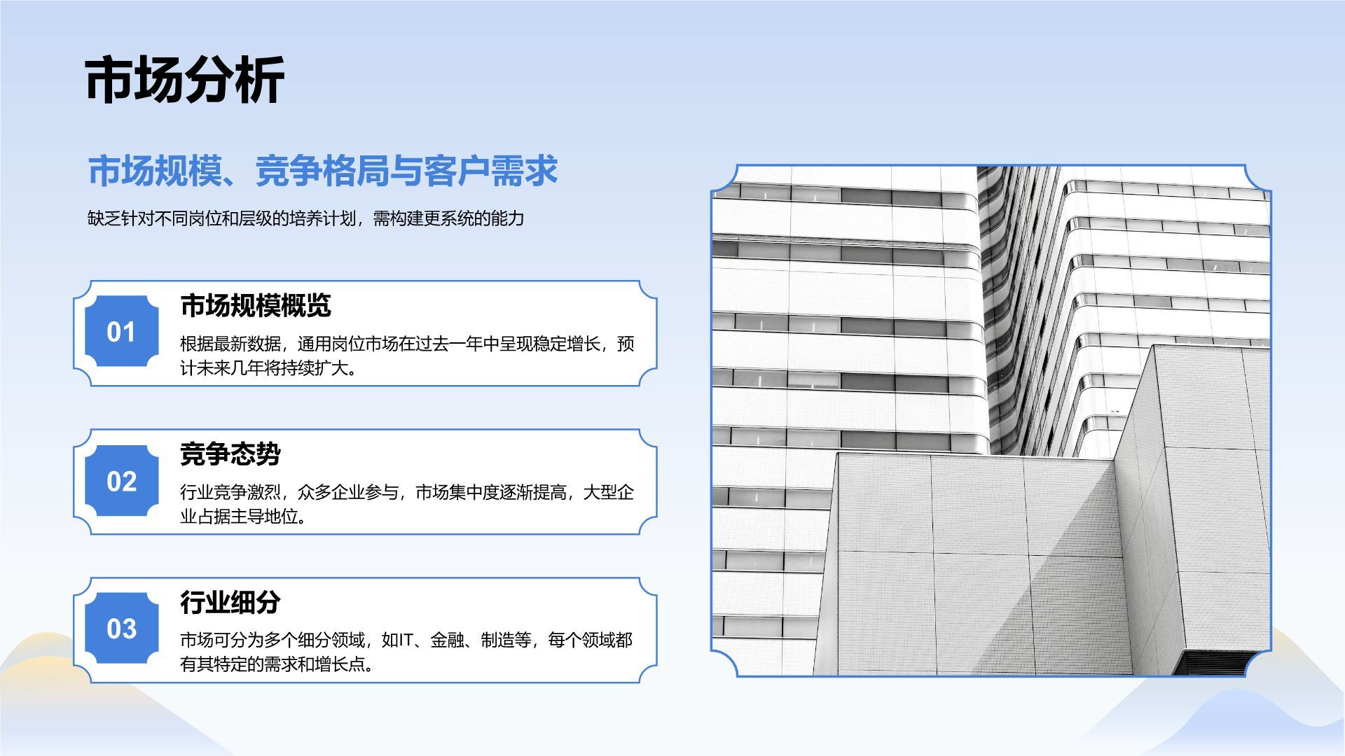 蓝色插画风通用岗位年终总结PPT模板PPT模板