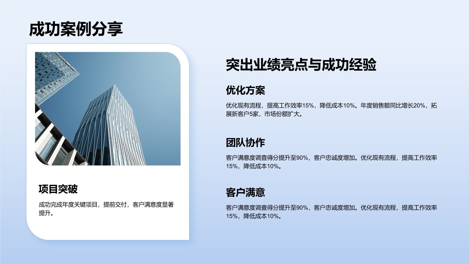 蓝色商务风通用岗位年终总结PPT模板PPT模板