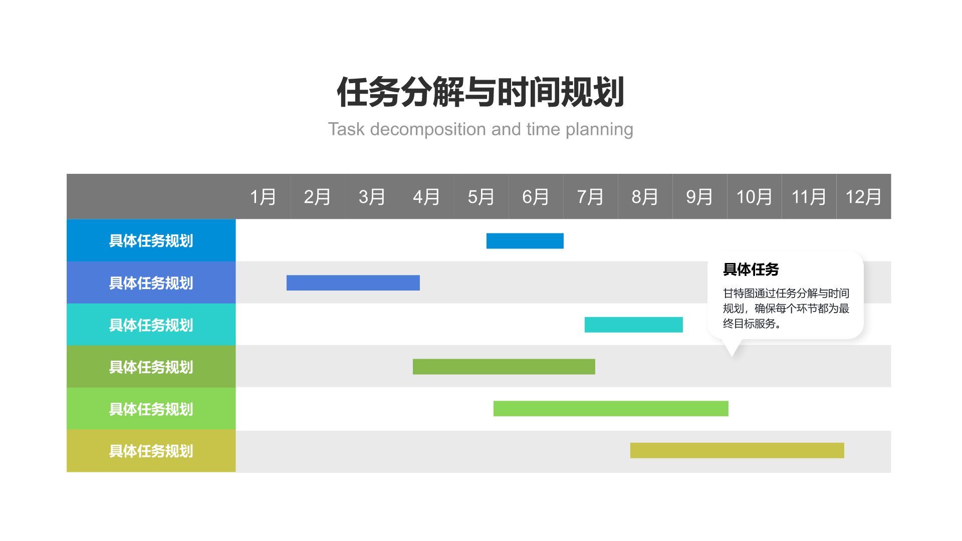 蓝色商务风甘特图 Gantt ChartPPT模板