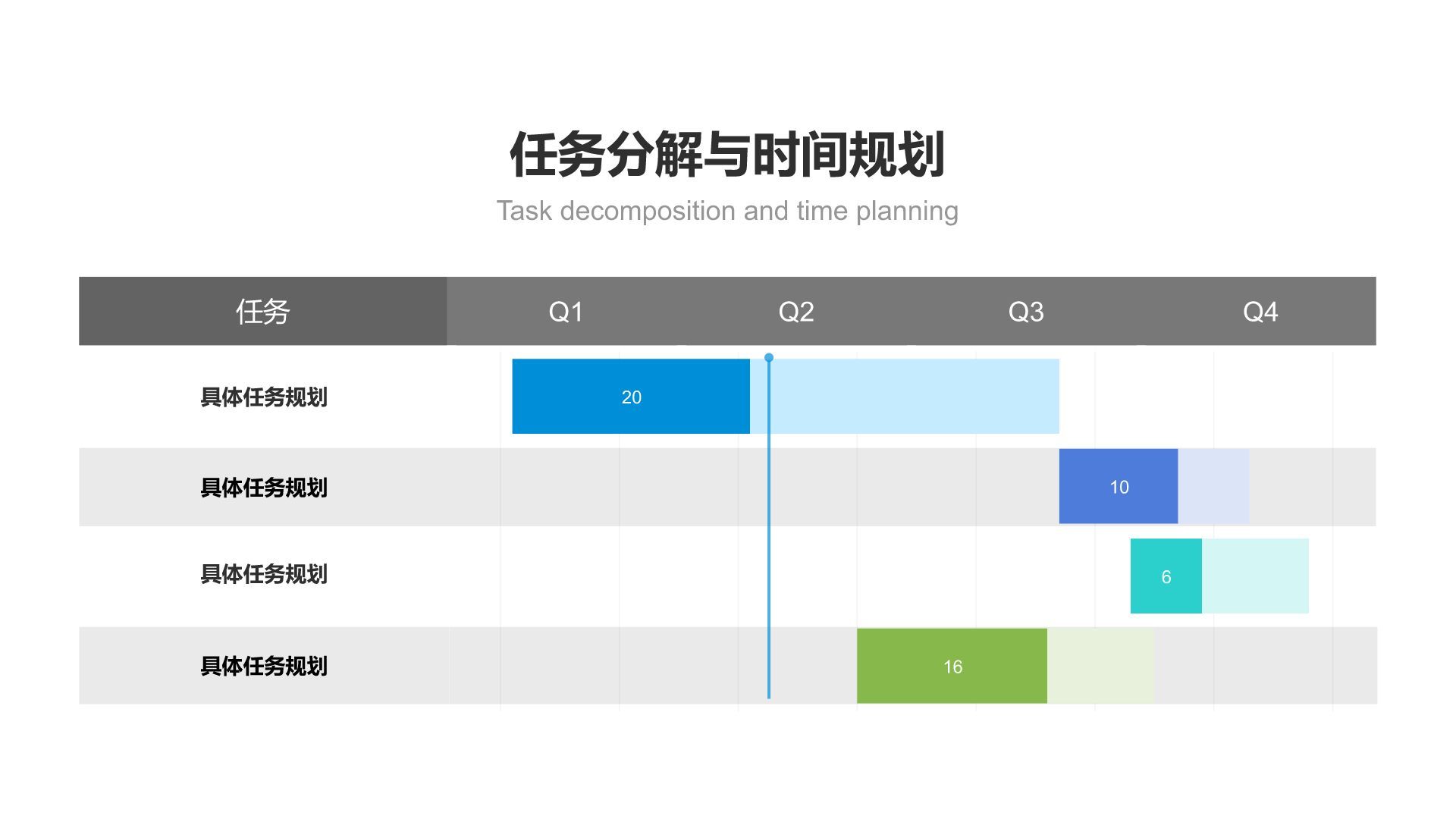 蓝色商务风甘特图 Gantt ChartPPT模板
