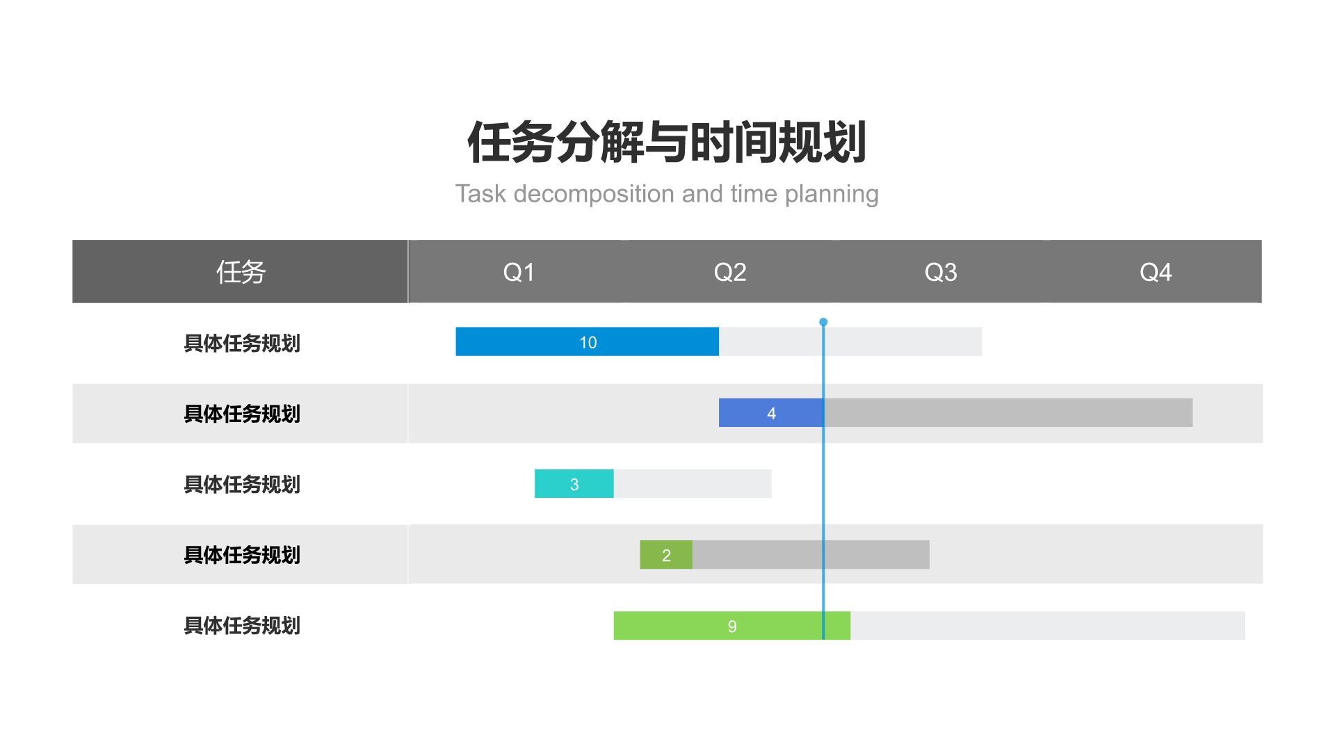 蓝色商务风甘特图 Gantt ChartPPT模板