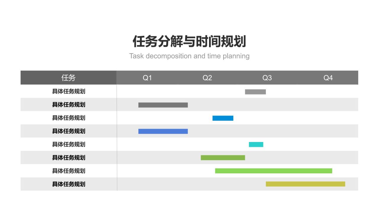蓝色商务风甘特图 Gantt ChartPPT模板