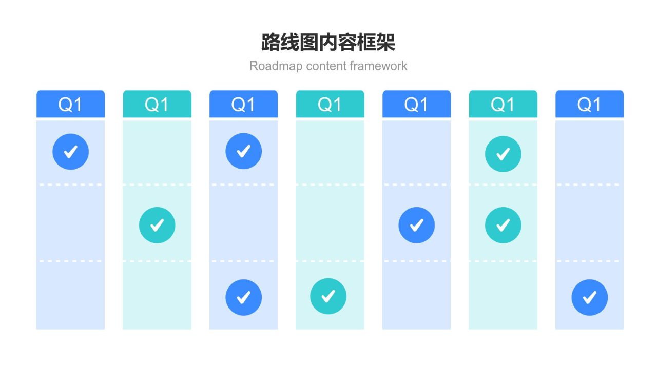 蓝色简约风路线图 RoadMapPPT模板