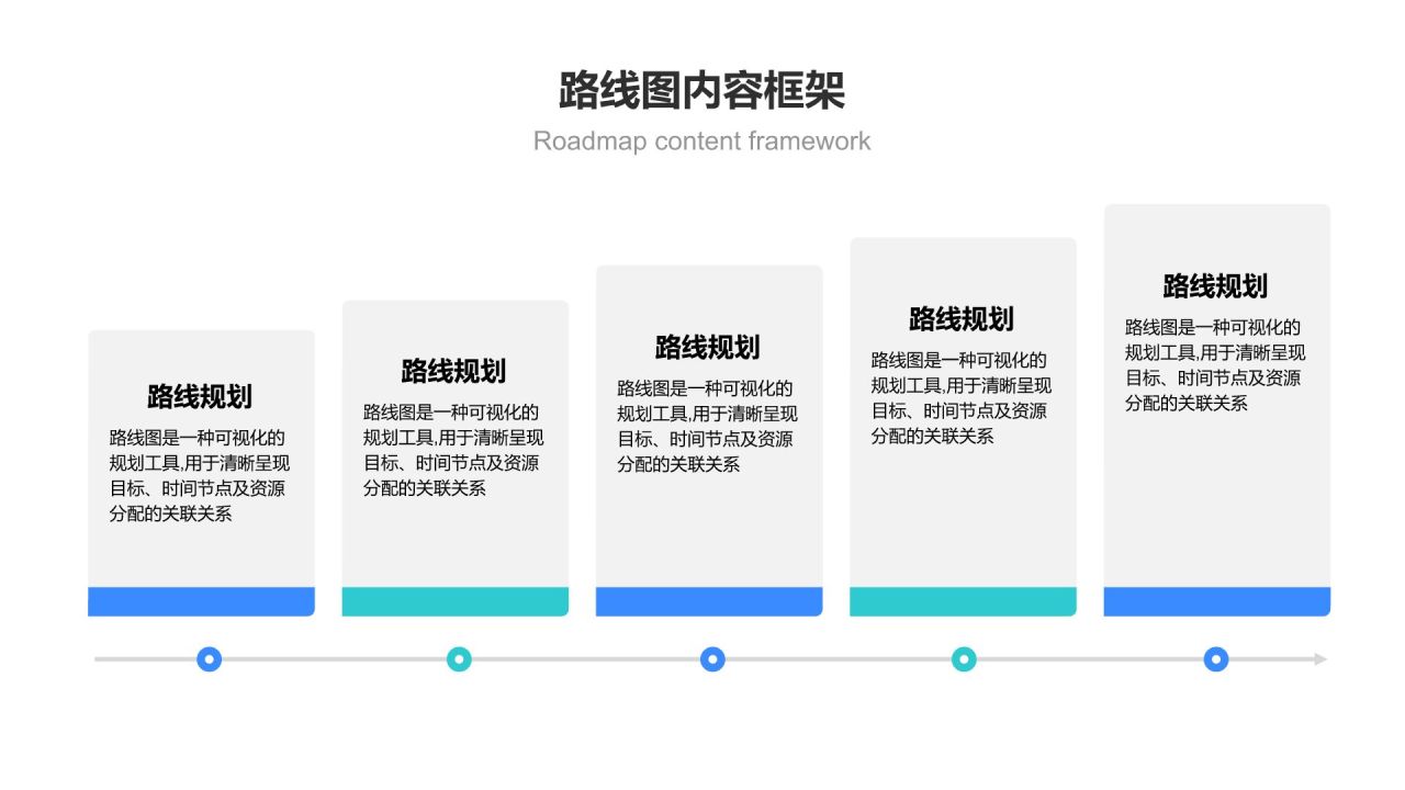 蓝色简约风路线图 RoadMapPPT模板