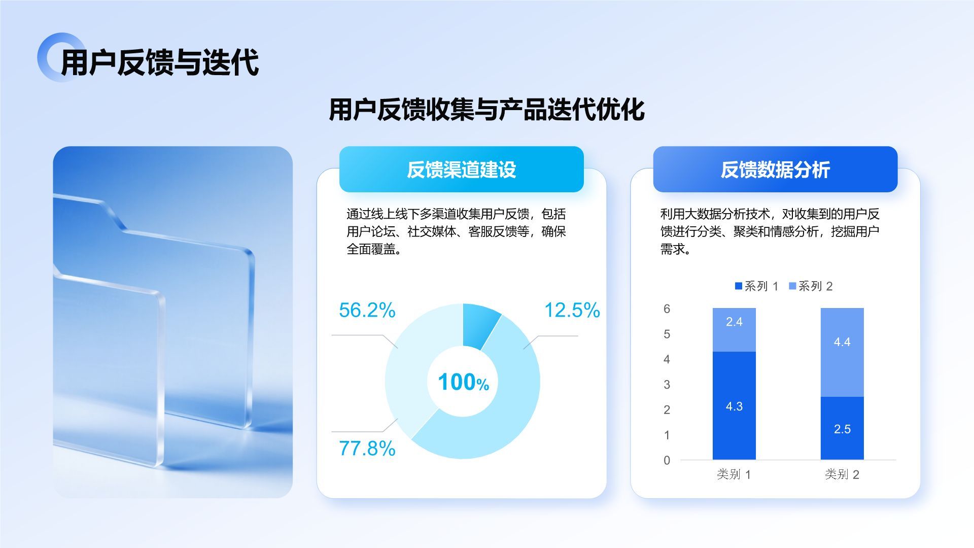 蓝色3D风大数据项目应用与落地成果汇报PPT模板