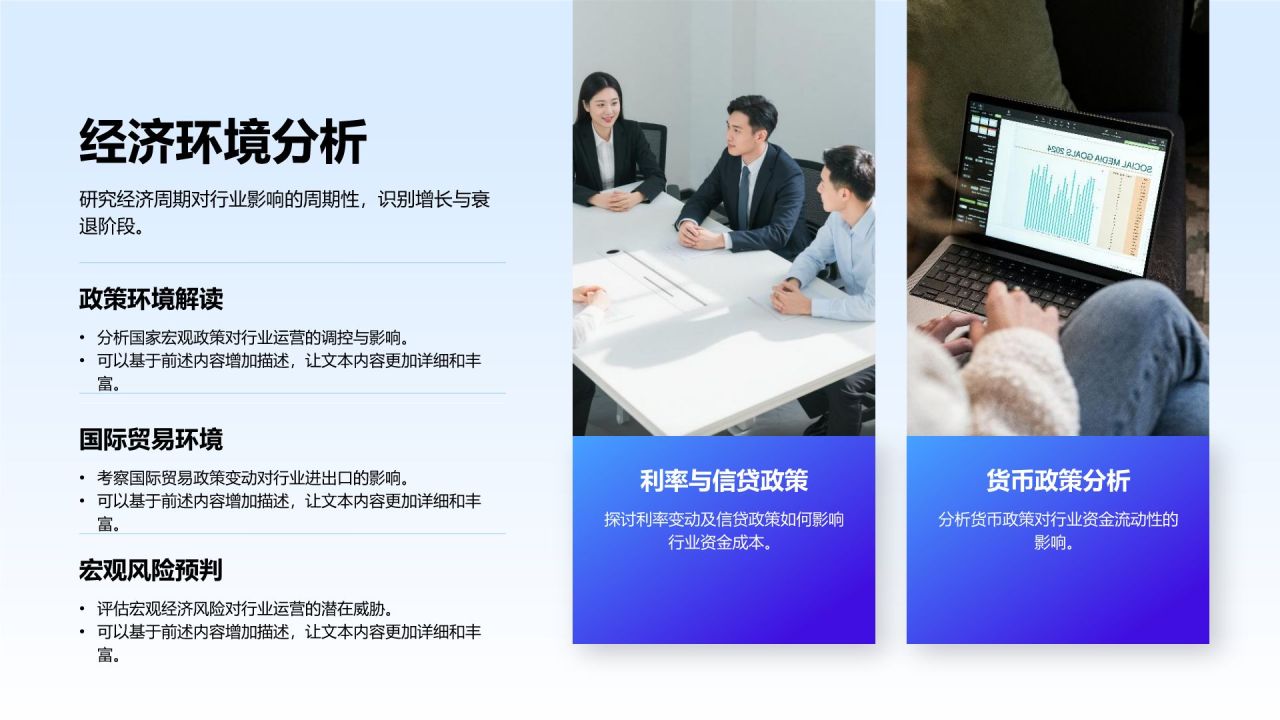 蓝色渐变风运营数据指标复盘与趋势洞察PPT模板