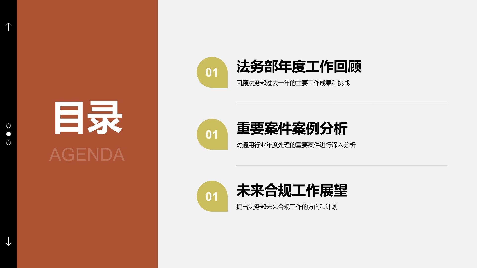 红色商务风法务部年度案件处理与合规总结报告PPT模板