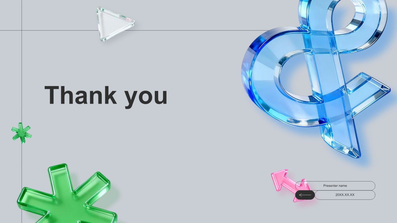 蓝色3D风年度重点项目成果展示与复盘PPT模板