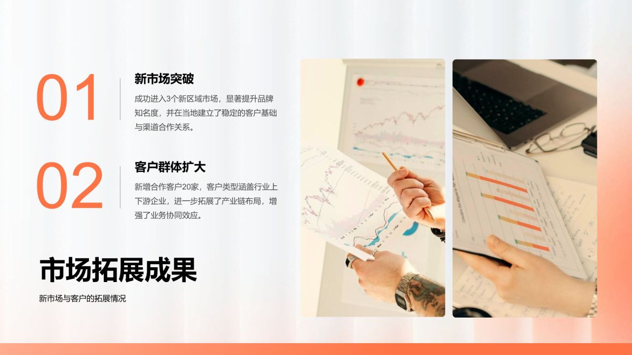 橙色商务风年终工作总结与新年度计划汇报PPT模板