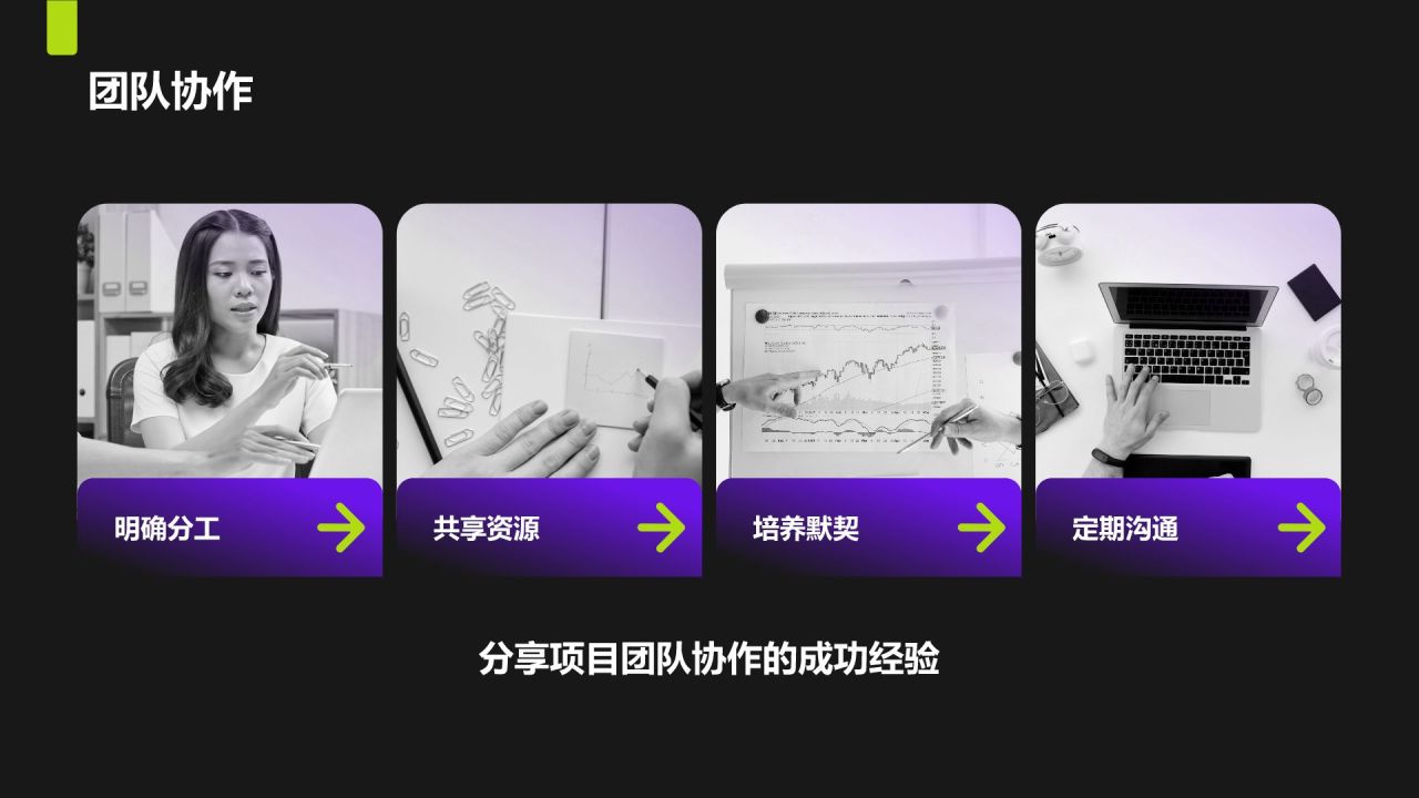 紫色商务风年终项目成果与经验总结PPT模板