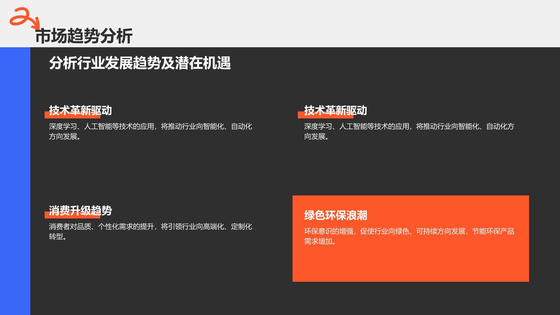 蓝色商务风年终项目成果与经验总结PPT模板