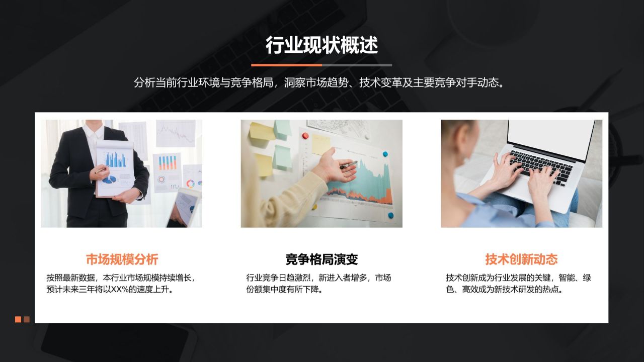 橙色商务风管理层年终工作汇报PPT模板