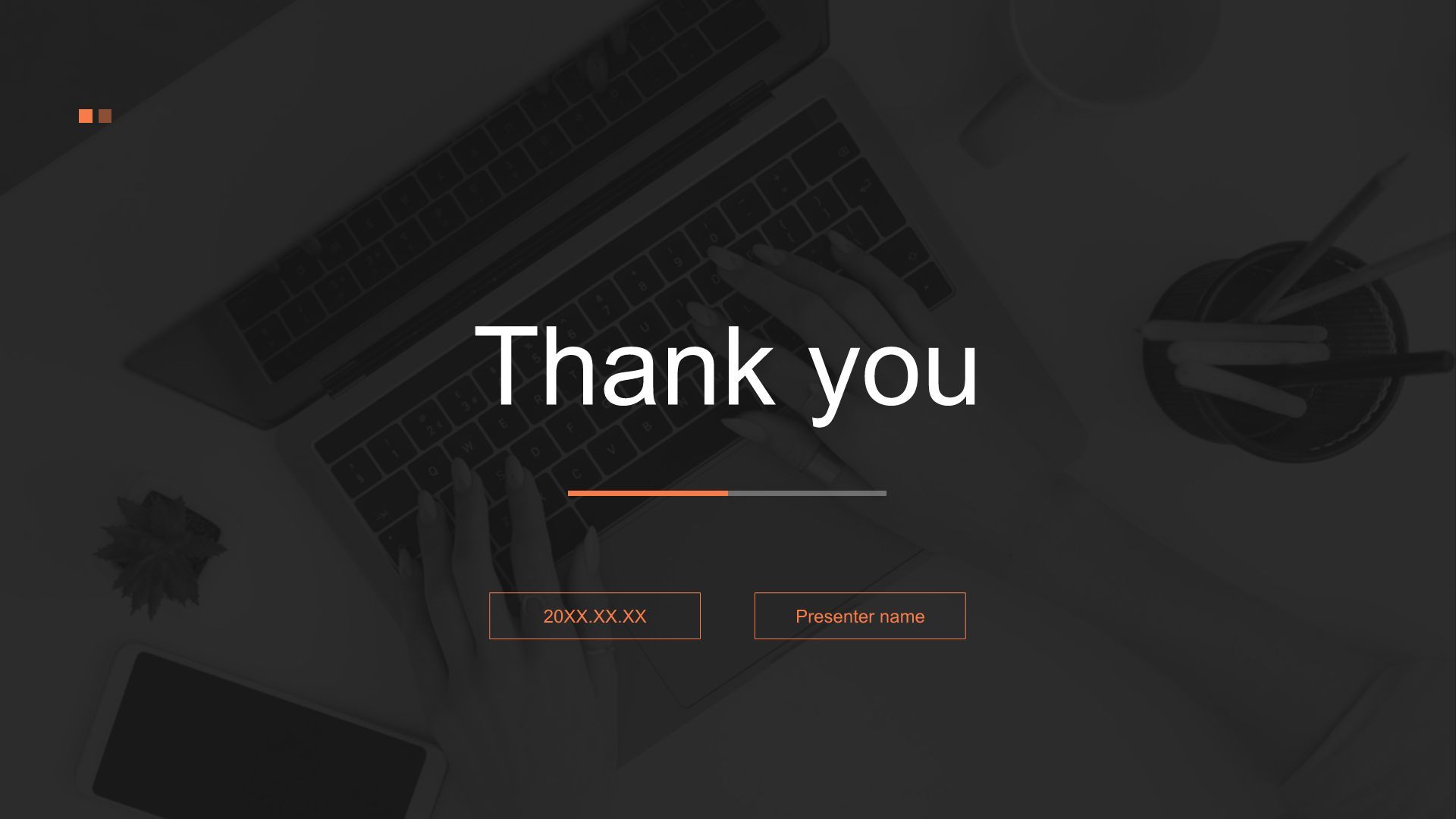 橙色商务风管理层年终工作汇报PPT模板