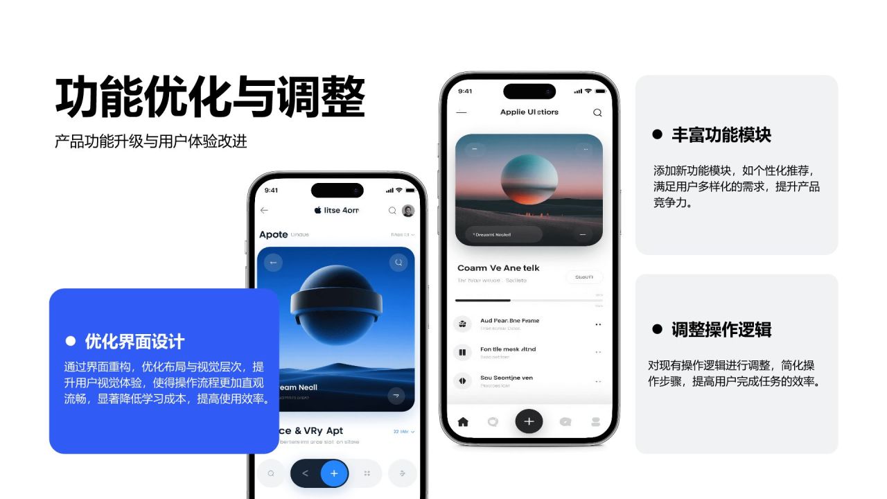 蓝色商务风新品策划与版本迭代总结汇报PPT模板