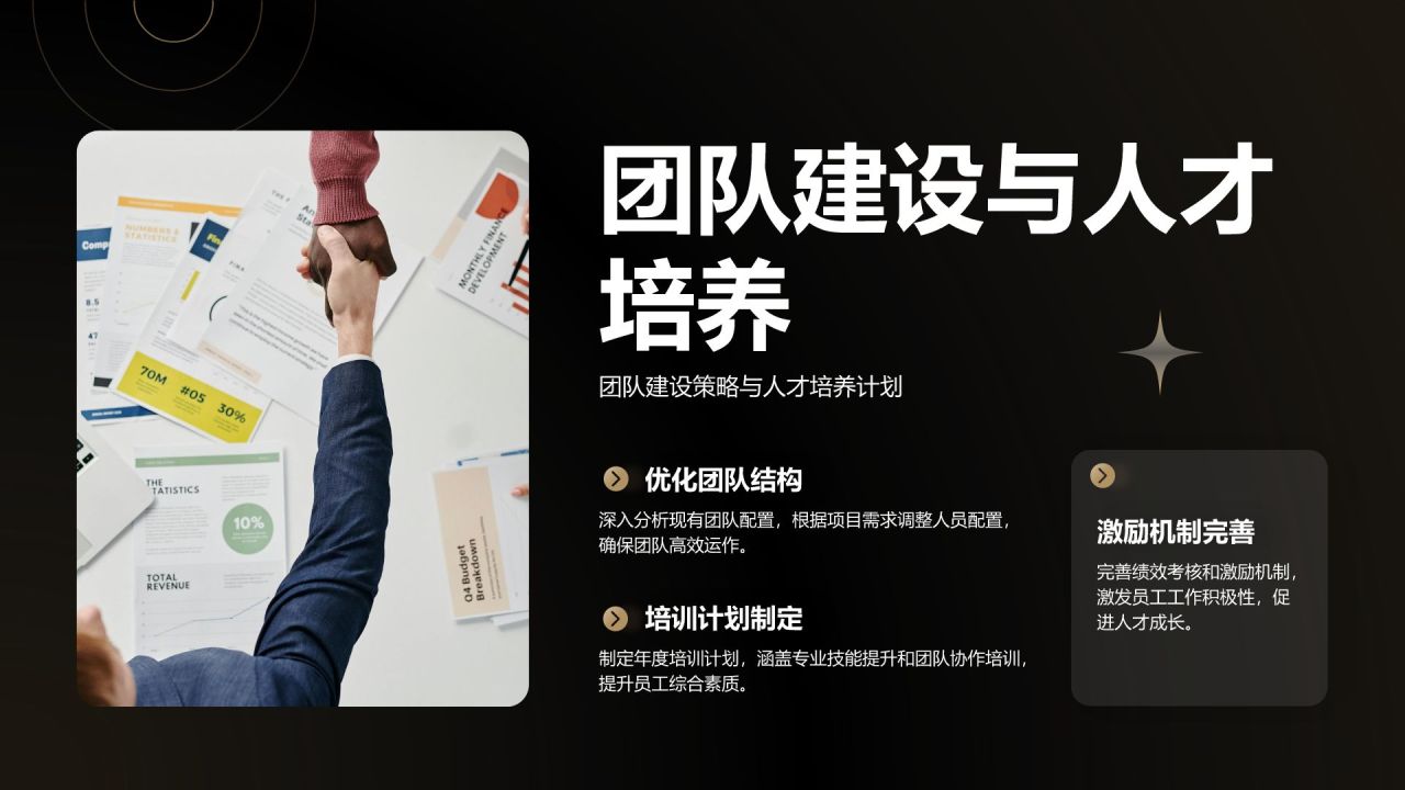 黑色黑金风年度重点项目复盘与汇报PPT模板