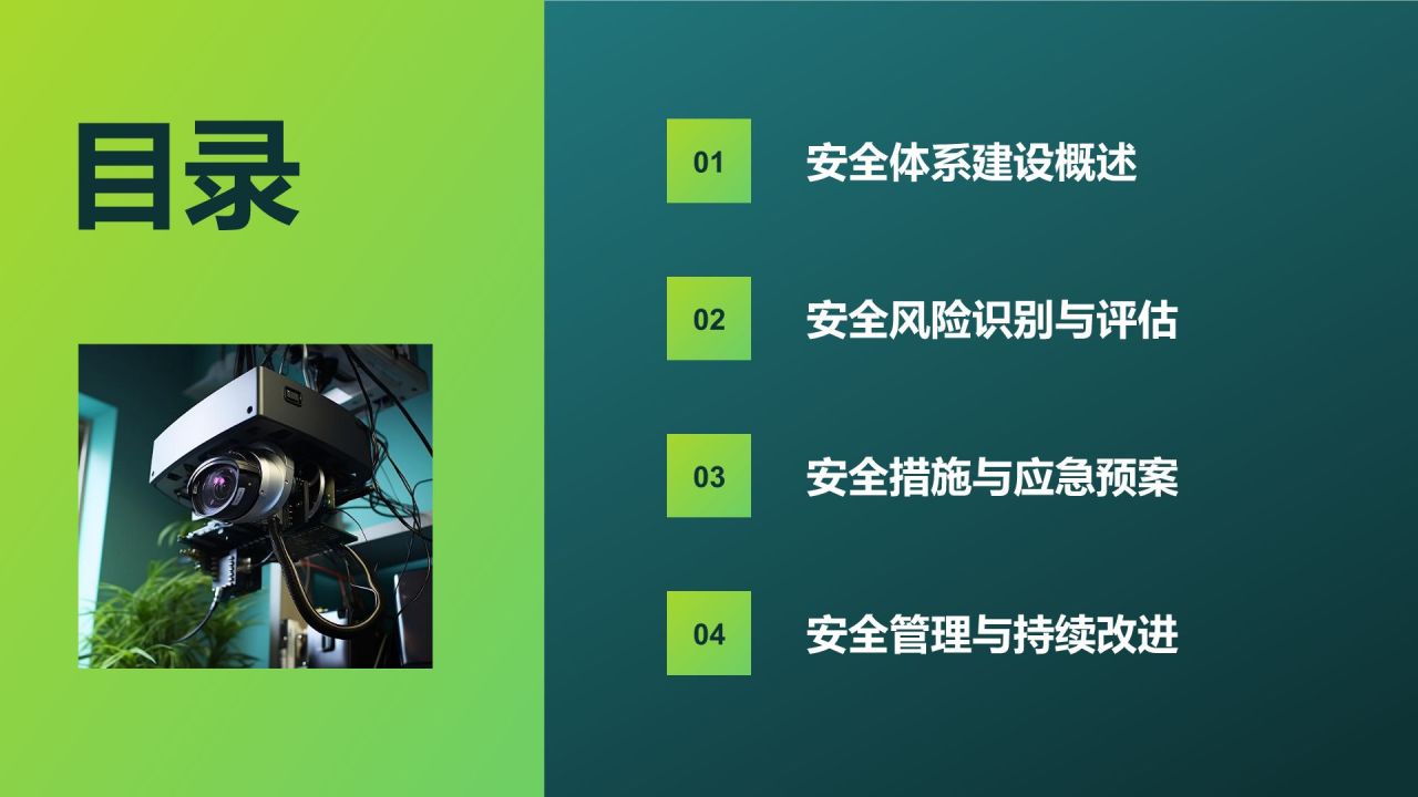 绿色商务风企业安全体系建设与风险防控汇报PPT模板