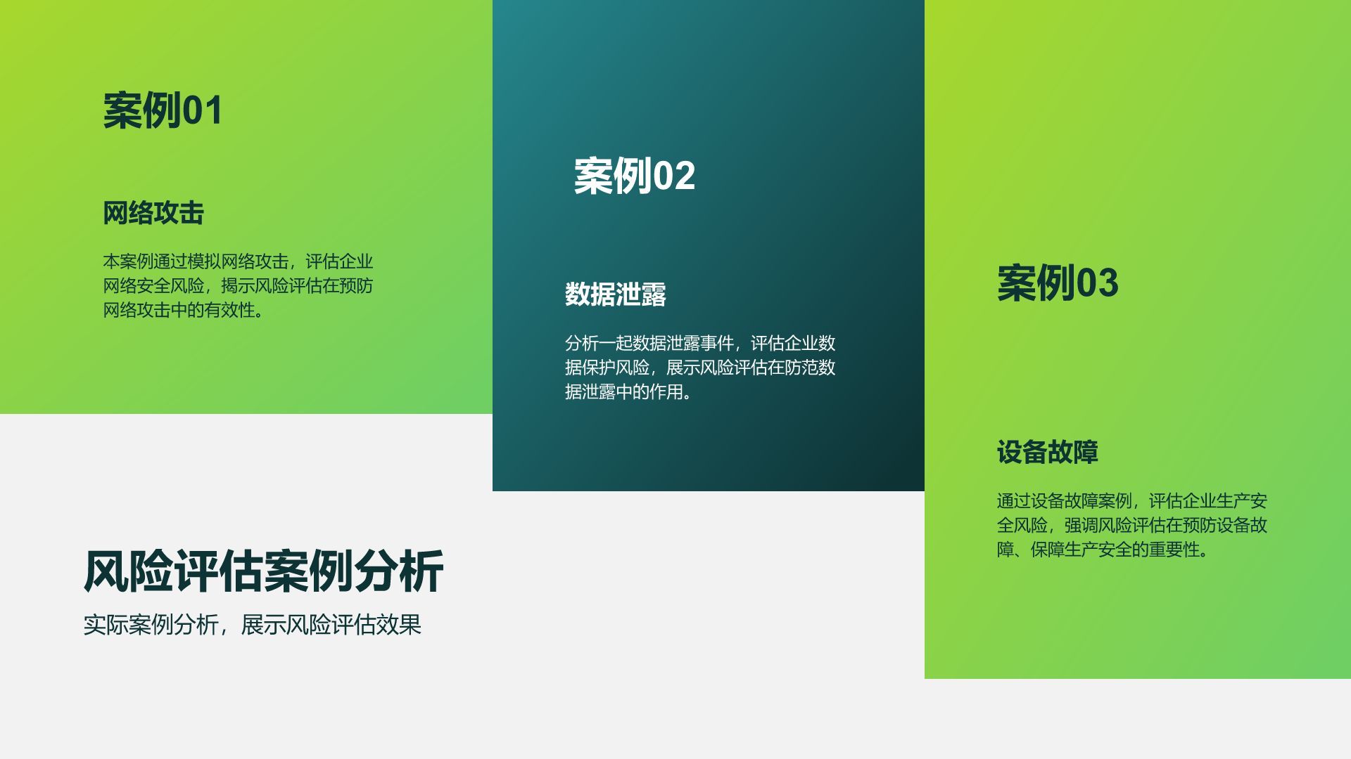 绿色商务风企业安全体系建设与风险防控汇报PPT模板