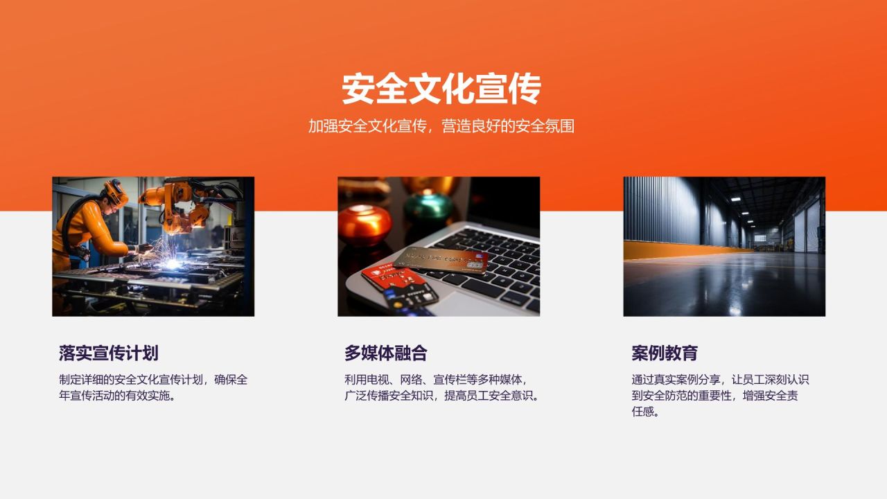 橙色3D风年度安全检查与防灾应急总结报告PPT模板