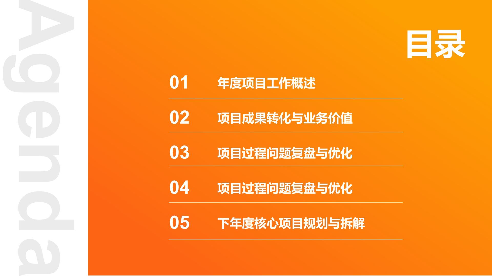 橙色3D风产品部年度项目总结与规划报告PPT模板
