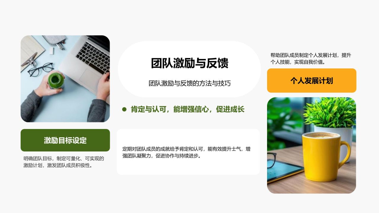 绿色商务风工作时间管理与效率提升计划PPT模板