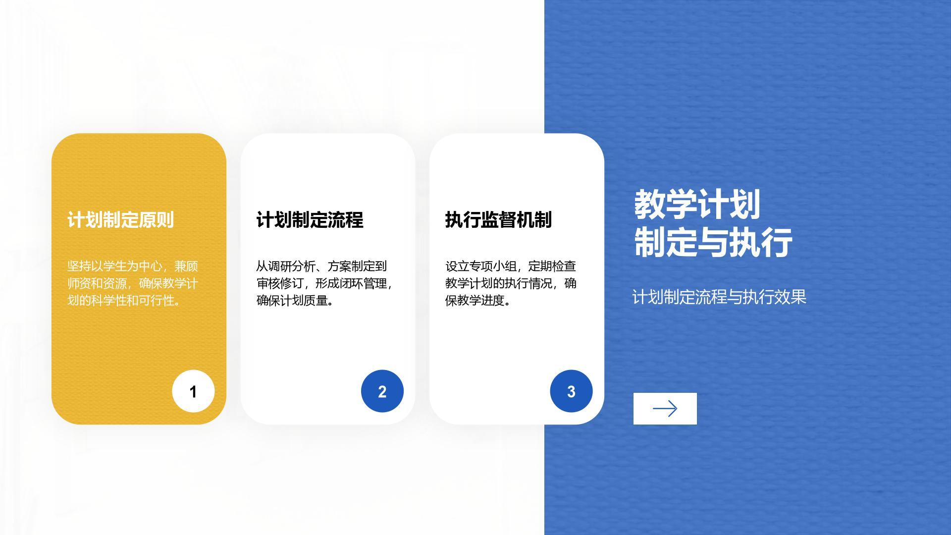 蓝色简约风教务部年终教学管理与排课总结报告PPT模板