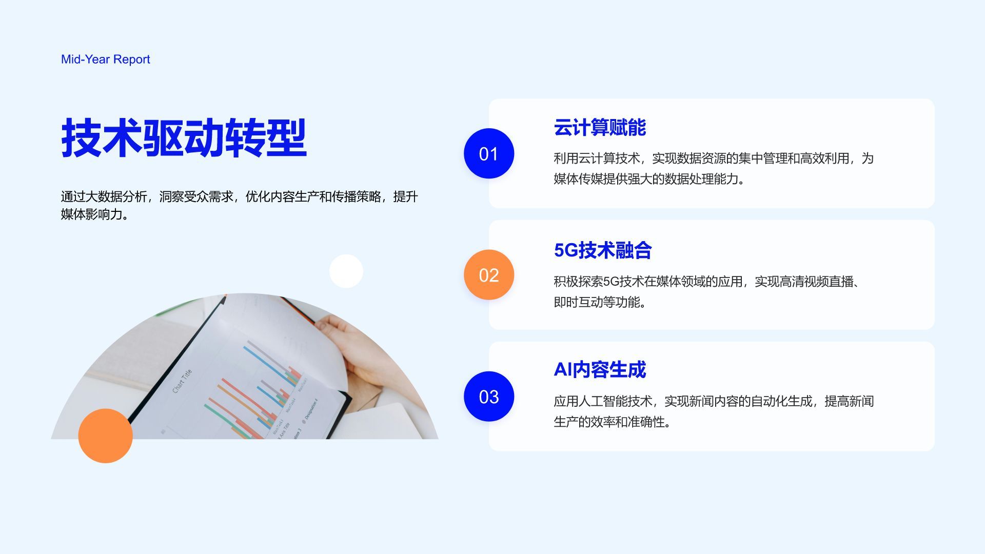 蓝色商务风年度创新与成果展示PPT模板